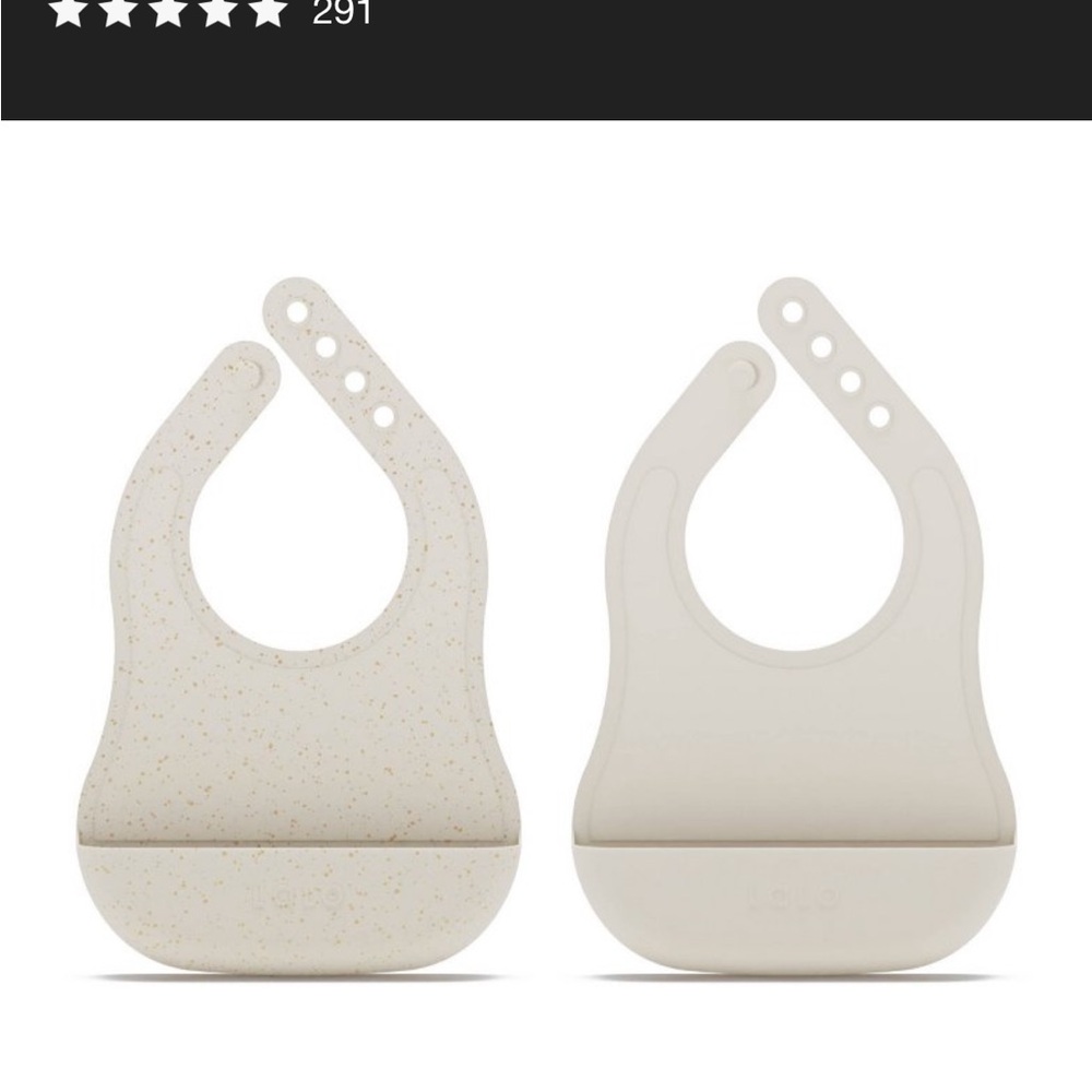 Lalo Cream Silicone Baby Bib Set